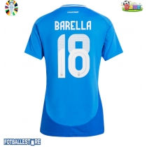 Italia Nicolo Barella #18 Hjemmedrakt Dame EM 2024 Kortermet